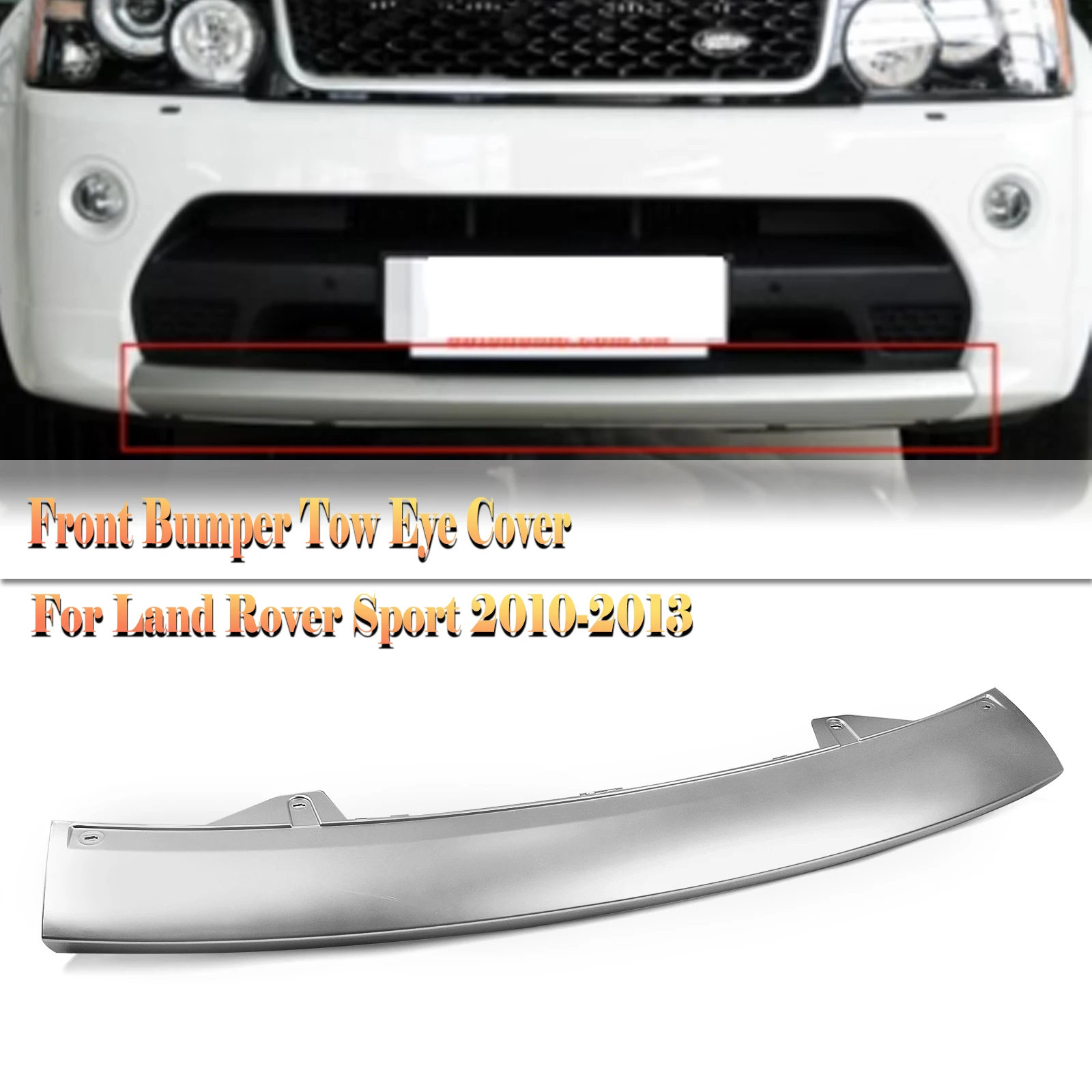 

Front Bumper Tow Hook Cover For Land Rover Range Rover Sport L320 2010 2011 2012 2013 Silver Lower Trailer Towing Plate LR019169