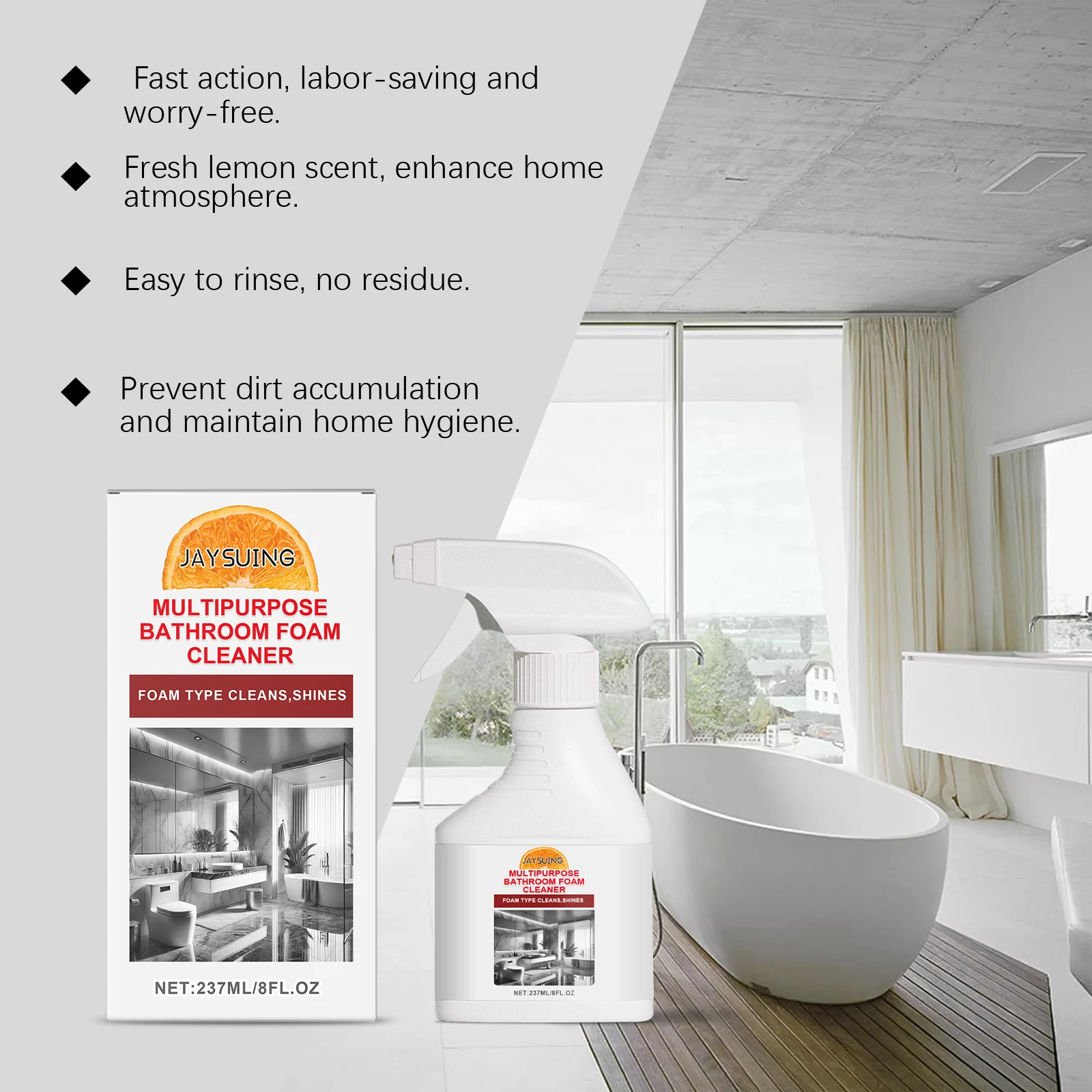 Multifunctional bathroom cleaner Home bathroom shower room scale stains wall multi-effect cleaning