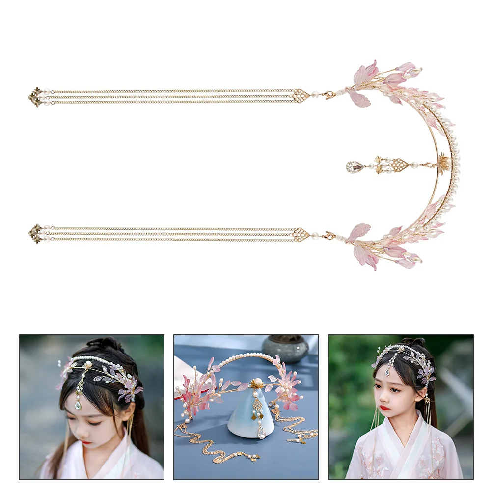 

Ancient Style Hair Crown Headdress Long Tassel Accessory Hanfu Headband Chinese Headwear Women Accessories