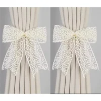 1PC French Princess Style Lace Bow Tie, Light Luxury French Handmade Thin Gauze, Beautiful Knot Curtain Buckle 2