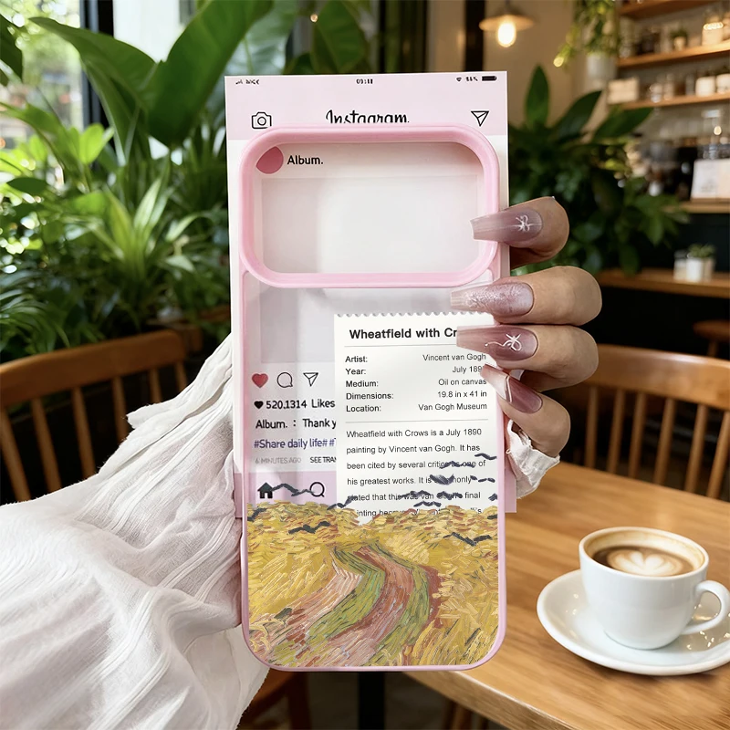 Van Gogh Sunflower Starry Sky Oil Painting Clear Phone Case