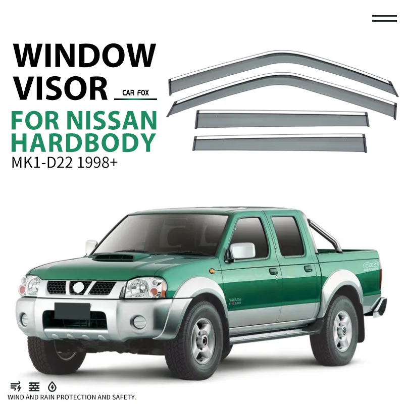 

For NISSAN Hardbody D22 1998+ Plastic Window Visor Vent Shades Sun Rain Deflector Guard For NISSAN Hardbody D22 1998+