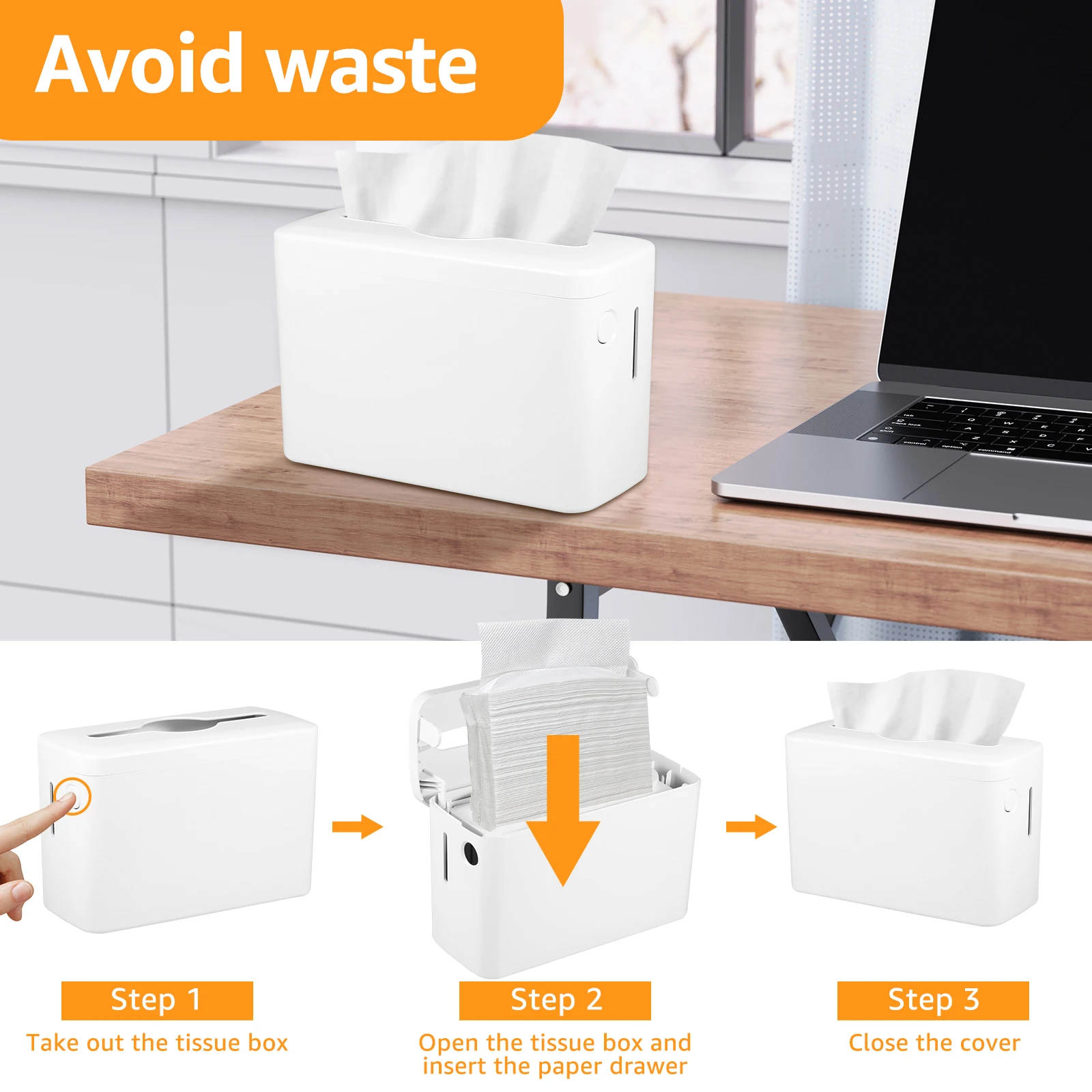 Countertop Paper Towel Dispenser WaterproofVisual Hand Towel Dispenser with Side Clear Window Napkin Dispenser for Home Hotel 6
