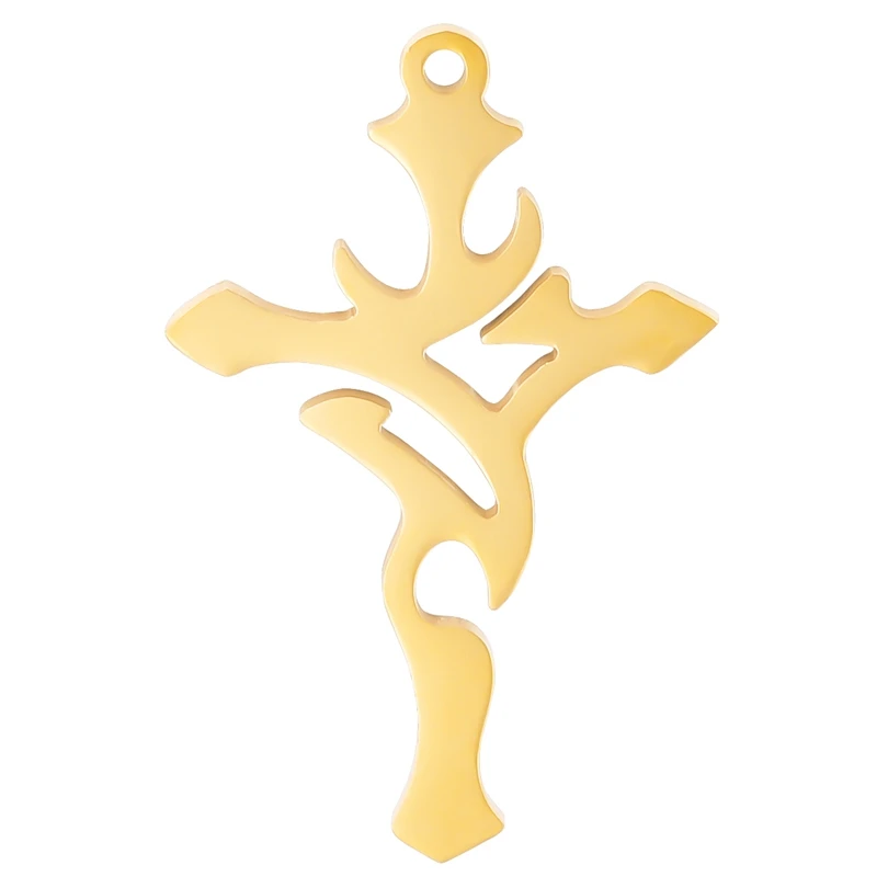 

5pcs/Lot Stainless Steel Irregular Cross Pendant Diy Religious Belief Crucifix CharmsJewelry Finding