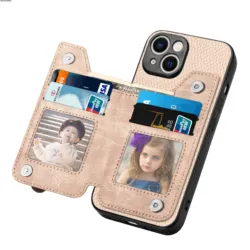 Leather Zipper Wallet Case with Magnetic Card Slots and Flip Cover - OPPO Reno 15 5g (Apricot)