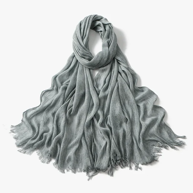 Écharpe Hijab Royan en coton froissé pour femmes musulmanes, châles longs et doux islamiques, enveloppes courtes à pampilles, accessoires Bufanda