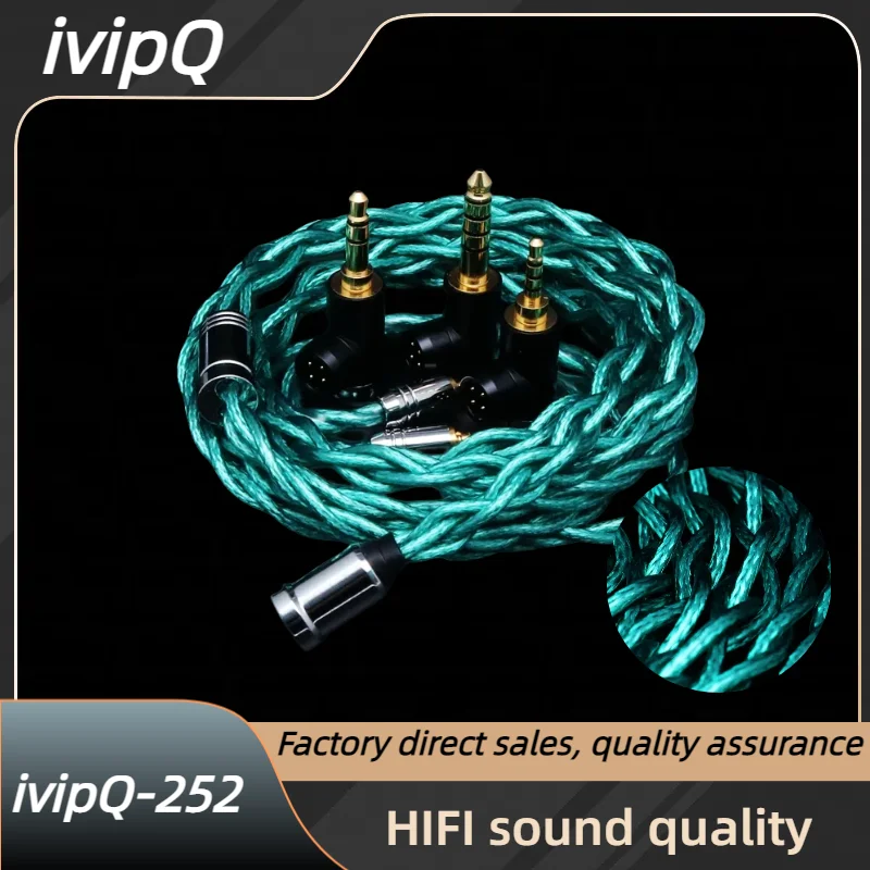 

ivipQ-252 Modular Sterling Silver Palladium+5N Sterling Silver Earphone Upgrade Cable With 0.78 2PIN MMCX IE900 For IEM FD7 MK4