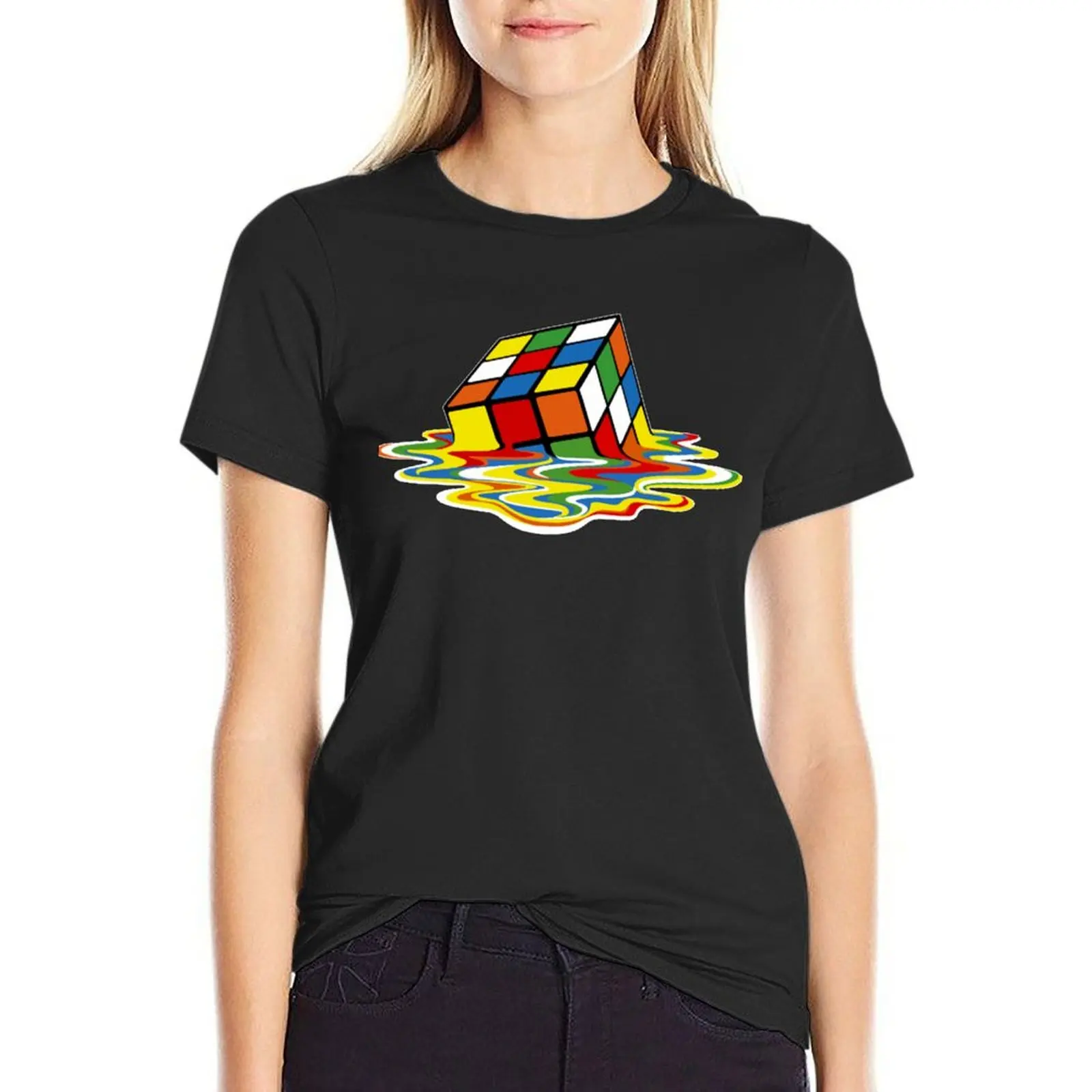 

Melting cube Sheldon TBBT T-shirt female plus size tops funny summer clothes for Women