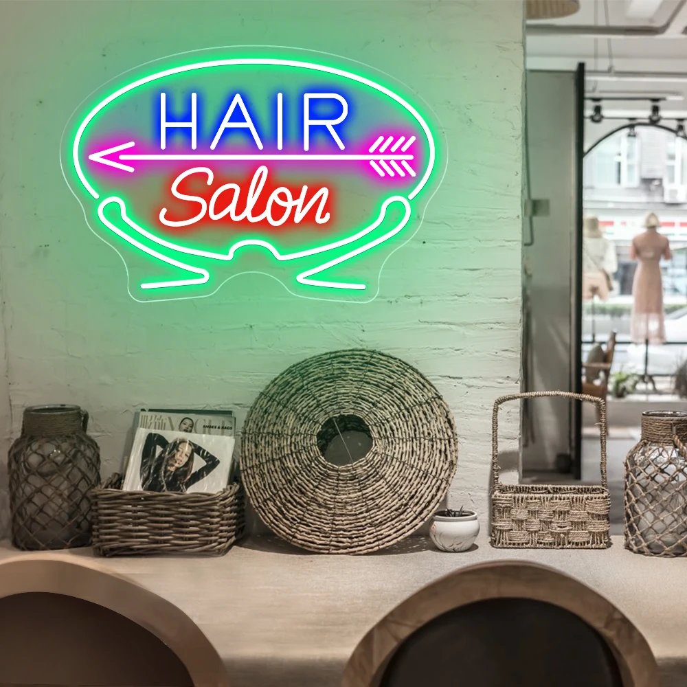 

Hair Salon Neon Sign Barber Shop Led Signs Custom LED Beauty Shop Decor Business Plaque for Hairdresser Gift