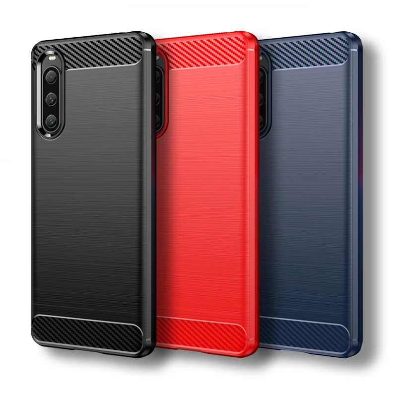 Per Sony Xperia 10 V Custodia Per Xperia 10 V Cover Paraurti In Silicone Antiurto In Fibra Di Carbonio Per Sony Xperia 10 V Iv Iii Ii Fundas