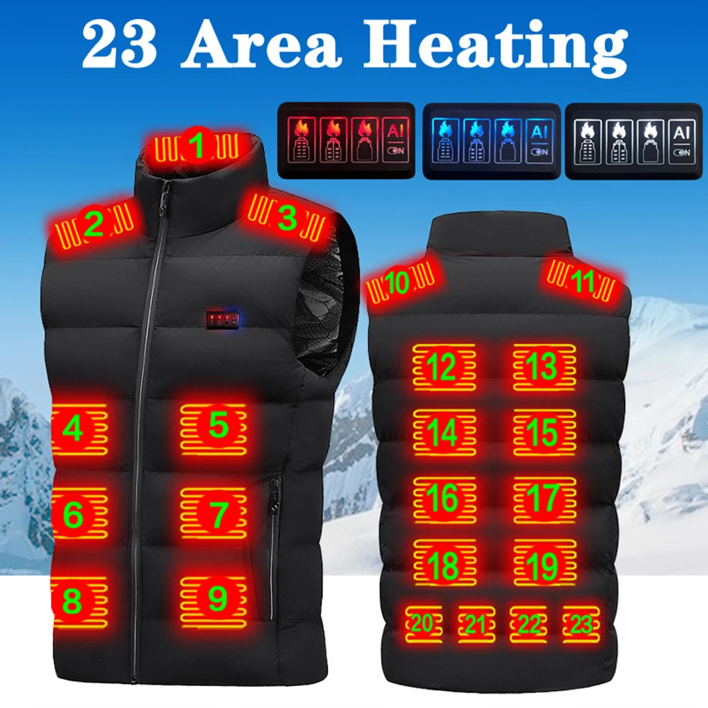 Heated Vest for Men Women Heated Jacket Body Warmer Self Heating Insulating Electric Heating For Camping 23 Areas heated jacket