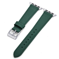 Elegant Leather Watch Strap - Premium Replacement Wristband for 38 40 41 42(S10) mm (Green)
