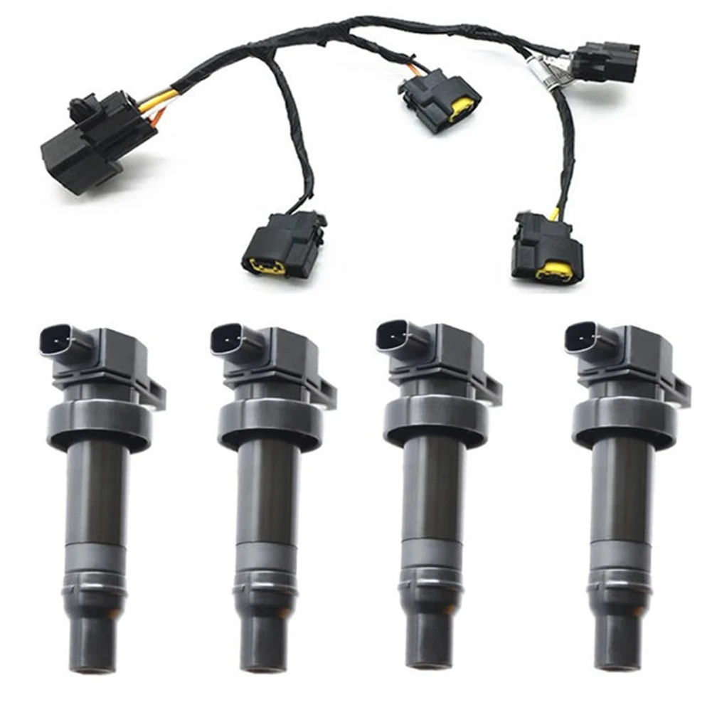4Pcs 273012B010 Ignition Coil with Line for Hyundai Elantra IX35 IX20