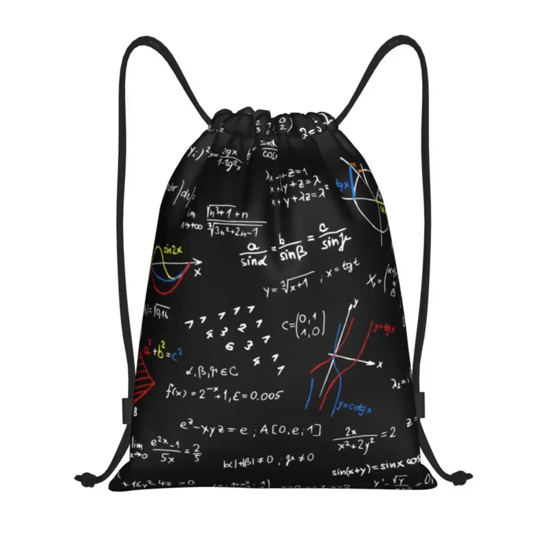

Geek Physics Equations Drawstring Bags Women Men Lightweight Math Science Teacher Geometric Gift Sports Gym Storage Backpack