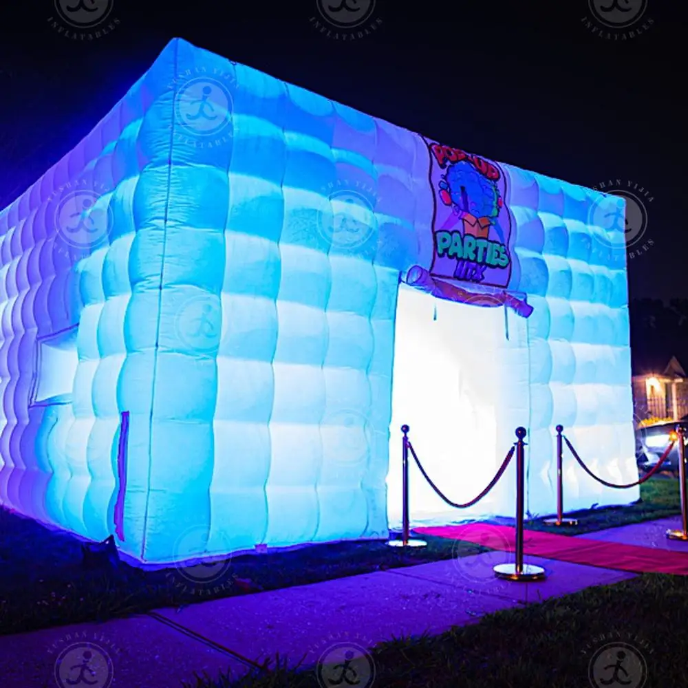 Oxford 20/26ft  Inflatable Night Club/ Large Inflatable Party Tent - Disco Cube Portable Tent with Blower For Backyard Parties 3