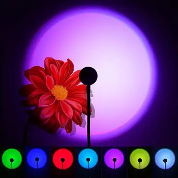 LED 야간 조명 일몰 램프 프로젝터 일몰 프로젝션 램프, 다채로운 유연한 조정 가능, 로맨틱 가족 분위기 조명, 1W