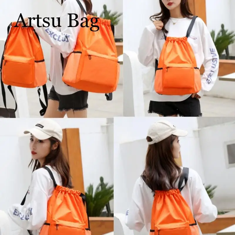 Football Bag Women Men Drawstring Backpack School Casual Fitness Gym Bag Fashion String Knapsack Outdoor Sport Swimming Bags