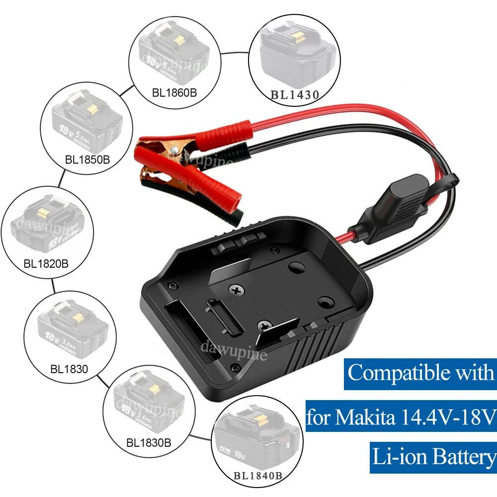เครื่องมือสําหรับ Makita สําหรับ Bosch 14.4V 18V DIY อะแดปเตอร์รถฉุกเฉิน 30A ฟิวส์ Igniter Jump Starter 1