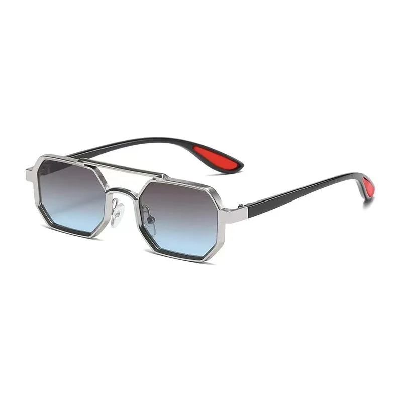 High-End Metal Frame Cyberpunk Sunglasses - UV Resistant & Trendy Design