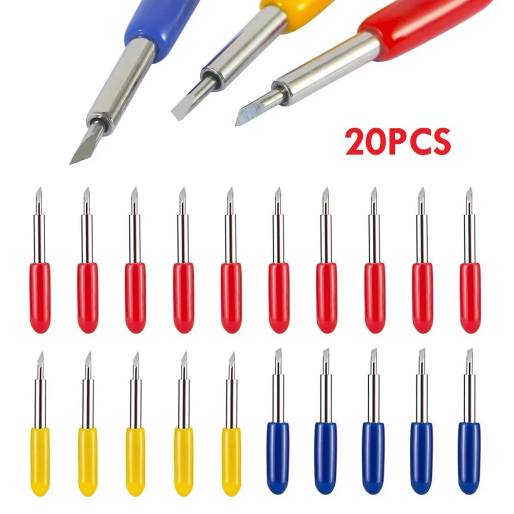 

20pcs Plotter Blades Milling Cutter Blades For Roland Cricut Plotter Cutter Blade 30/45/60 Degrees Carving Tool