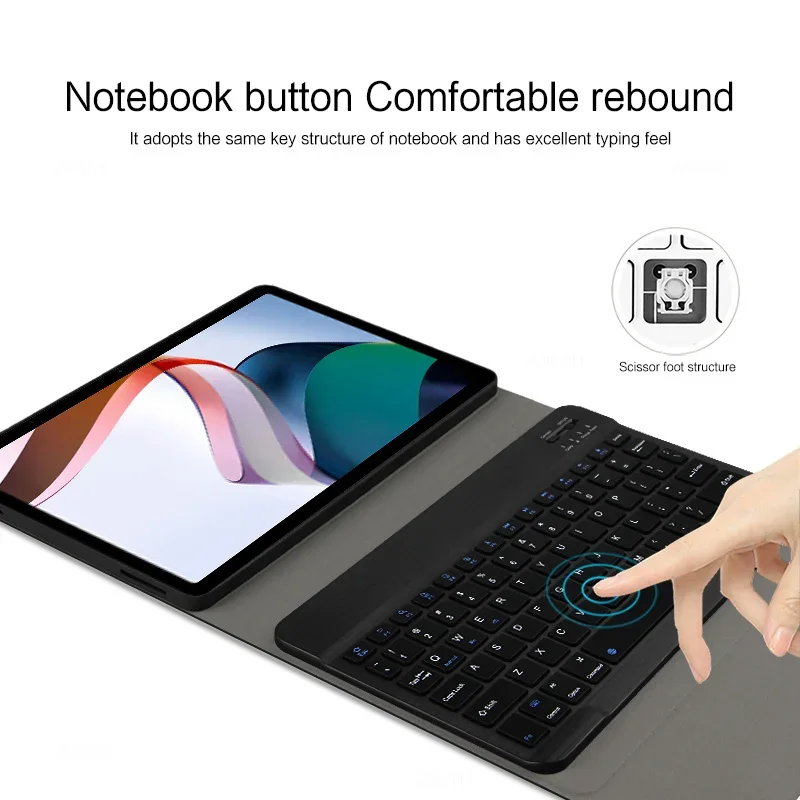 Coque Clavier Bluetooth Magnétique AZERTY Pour Xiaomi Redmi Pad SE / Redmi Pad 2 11" - Avec Porte-crayon, Noir