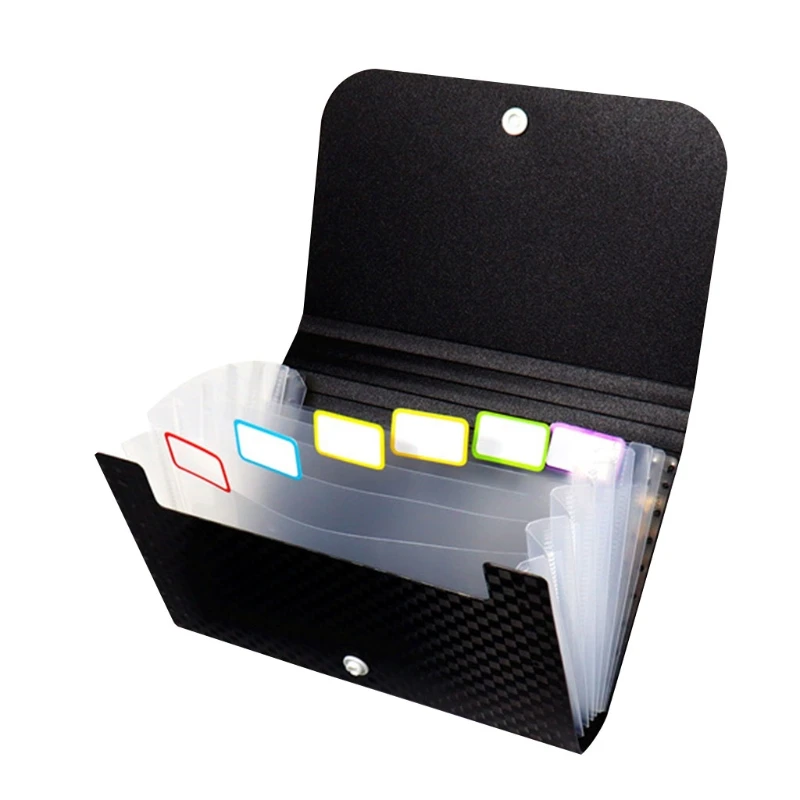 Multi-layer File Wallet PP Receipt Folder Financial Bills Organizer A6 Size Pockets for School Office Business Travel