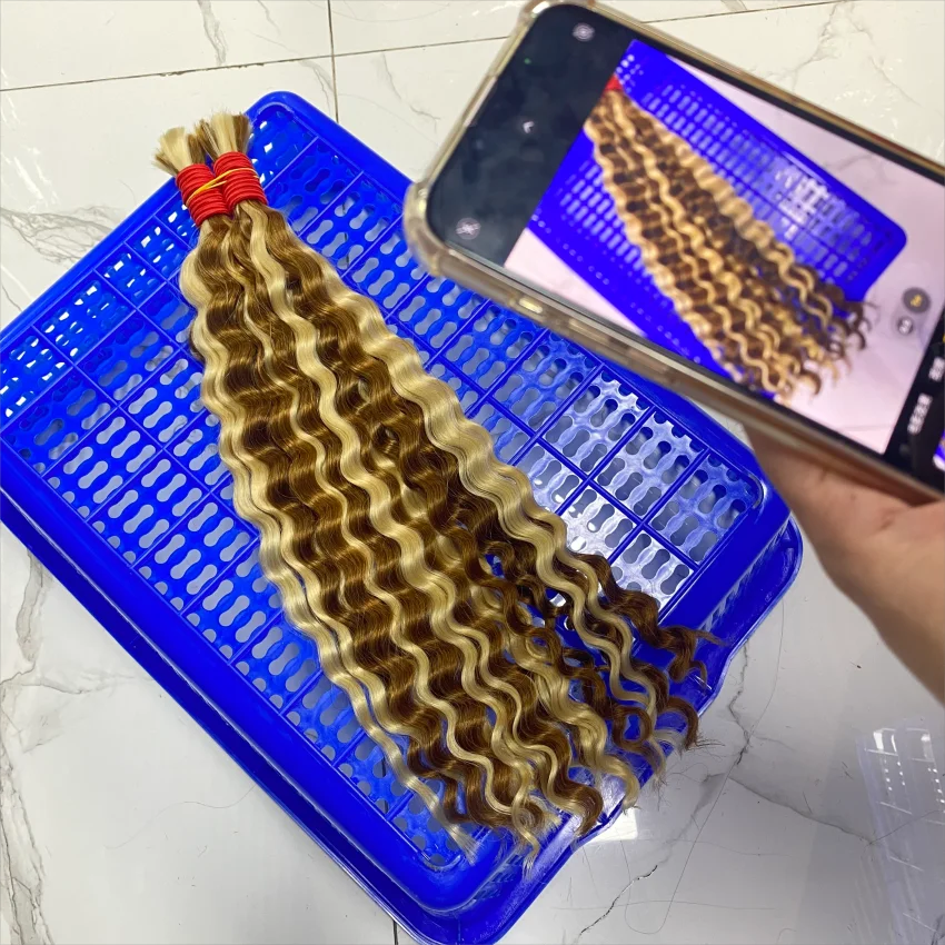 Loose Deep Curly Hair Real Remy Hair Bulks Unprocessed No Weft Curly Human Extensions Weaving for Women Braiding
