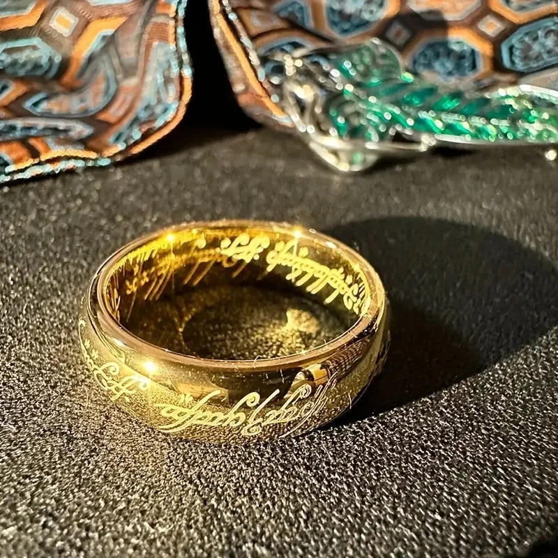 Fashionable Men'S  Ring Premium Titanium Steel, Gold Plated, Fade-Resistant, Stylish Men'S Accessory