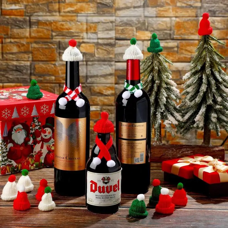

16pcs Christmas Hat Shaped Wine Bottle Stopper Cap Beer Champagne Bottle Plug Sealed Stopper Home Decorative Bar Tools