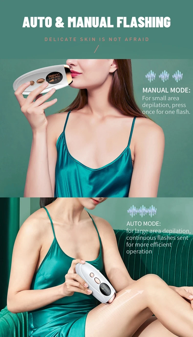 Tragbares Laser-Haarentfernungsgerät 999900 Blitze Schmerzfreier Dauerhafter Epilierer Portabler IPL Bikini-Trimmer für Frauen Hautpflege – Detail 5