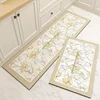 Carpet for Kitchen Floor Mat Pvc Leather Waterproof Non-slip Long Rug Oil-proof Foot Mats Pink Flower Home Decoration Rugs 4