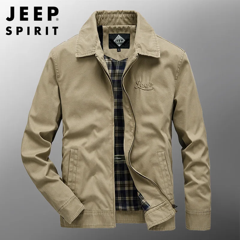 Jeep Spirit Spring And Autumn Jacket Men Loose Slim Casual