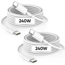 High - Speed 240W USB C to USB C Fast Charging and Data Transfer Cable - 1m (2 Pack 240W)