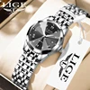LIGE Luxury Quartz Watch Fashion Outdoor Sport Stainless Steel Strap Women Watches Calendar Waterproof Ladies Watch Casual Clock 5