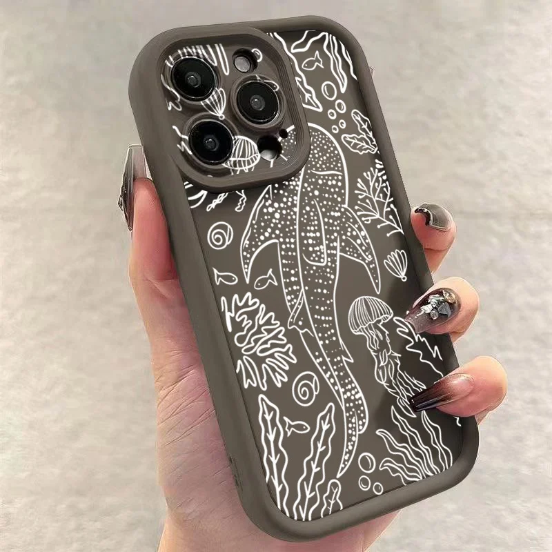 Whale Swimming in Sea Soft Shockproof Phone Case
