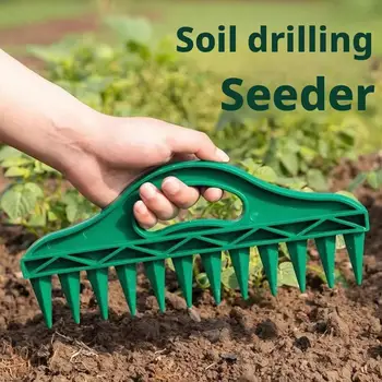 Attrezzo Manuale per Semina da Giardino, Spargitore di Semi, Perforatore del Terreno, Distanziatore di Semi e Dissodatore del Terreno per una Facile Piantumazione