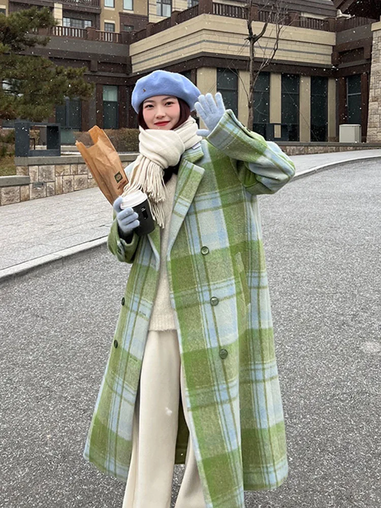 Manteau Oversize Manteau Carreaux Laine Femme Manteau Effet Manteau  Oversize Carreaux Femme Manteau En Laine A