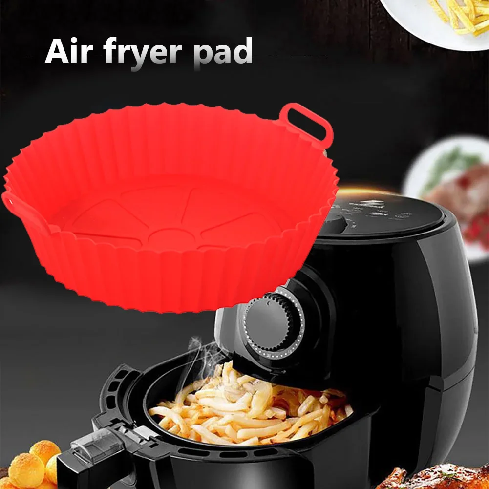 2Pcs Silicone Air Fryer Baking Tray Food Grade High Temperature Resistant and Easy to Clean Oven Mat Air Fryer Silicone Liners