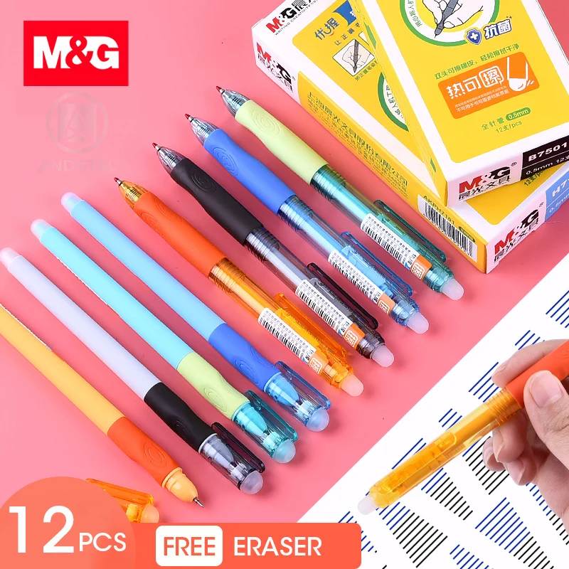 M&G iErase Friction & Heat Erasable New Pink and Crystal Blue Duo Pack