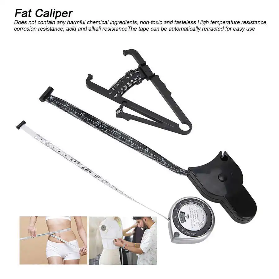Body Fat Tester Retractable BMI Measuring Tape Weight Loss Caliper +150cm/60inch Body Fat Analyzer Plastic Ruler Health Care body fat caliper body fat measurement tool