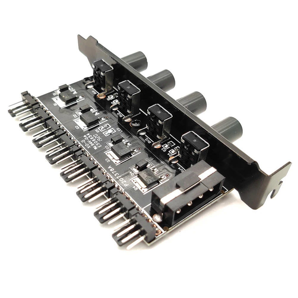 Cooling Fan 12V 1 To 3 8 Way PC Case Cooling Fan Hub 4Pin 3Pin Speed Controller Regulator Splitter Computer Adapter