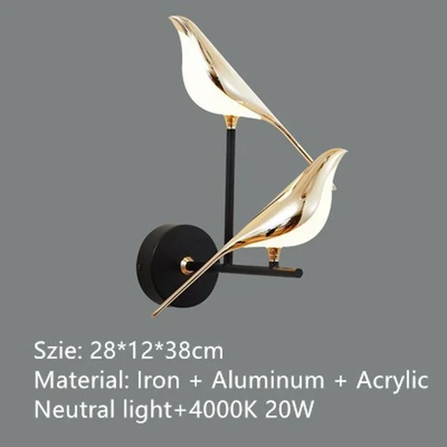 2 bird wall lamp