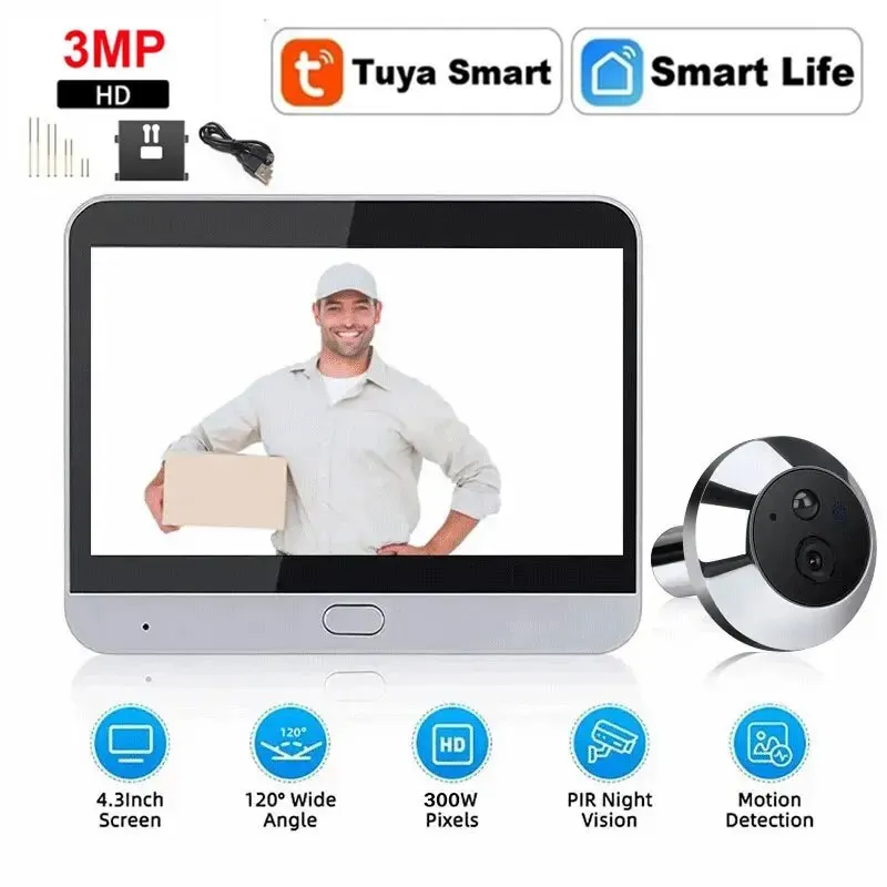 Дверной глазок с Wi-Fi и камерой 3 Мп