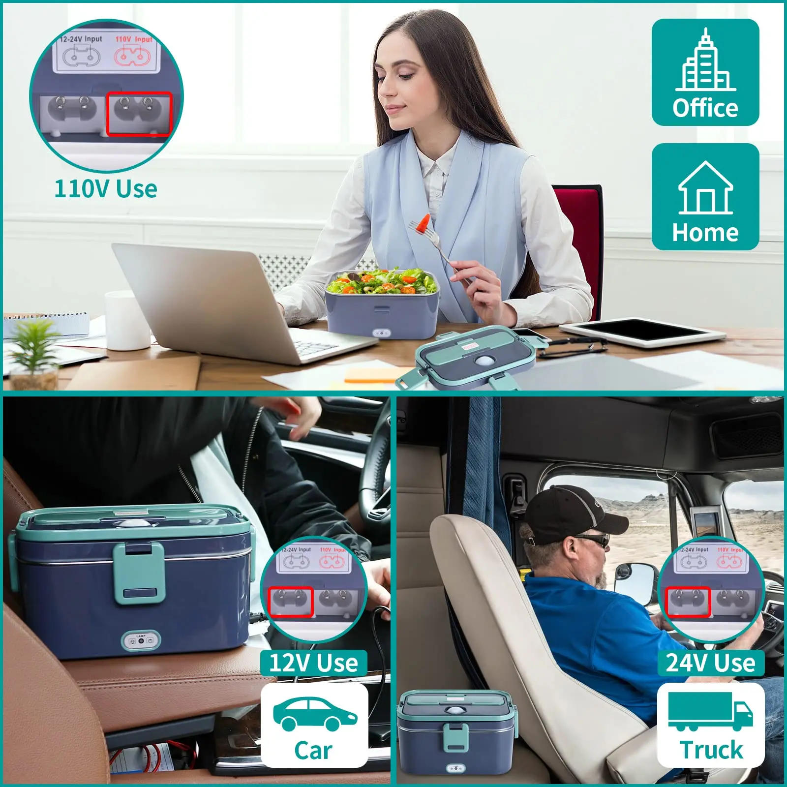 1.8-Litre Electric Lunch Box Food Heater Upgraded 75W Leakproof 2-in-1  Portable Food Warmer Lunch Box for Car & Home - AliExpress