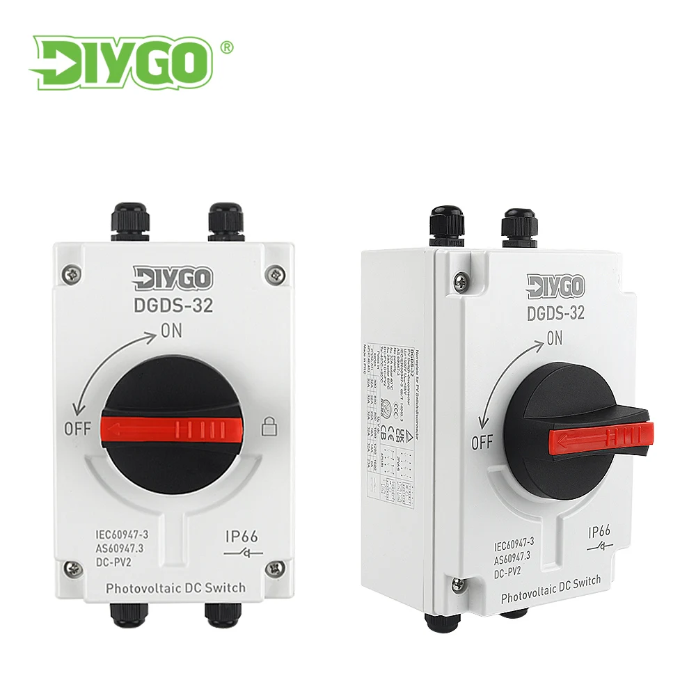 Interruttore di Disconnessione Solare FAI DA TE GO, Impermeabile IP66 per Esterni, 1 Ingresso 1 Uscita, Interruttore Isolatore per Sistema Fotovoltaico DC 1200VDC 32A - Image 5