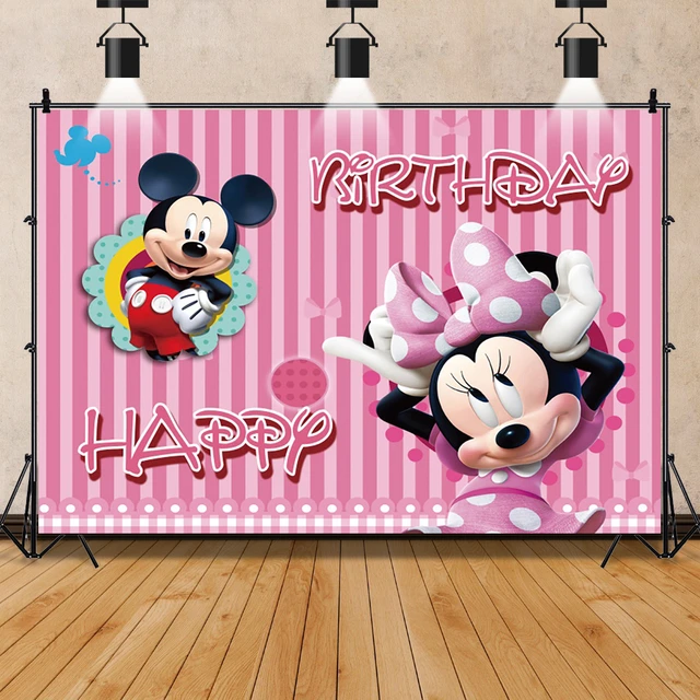 Mickey Mouse Party Decorations Background  Minnie Mickey Birthday  Background - Party Backdrops - Aliexpress