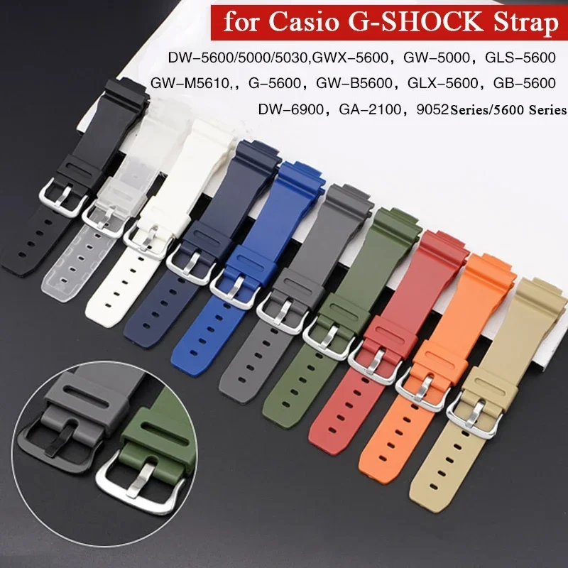 Cinturino Per Orologio In Gomma Da 16Mm Per Casio Dw-5600/5000 Gls-5600 Gw-B5600 Dw-6900 Ga-2100/9052/5600 Cinturino Da Polso In Silicone Impermeabile