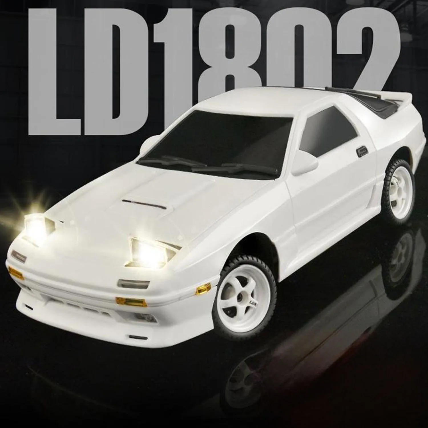 RC Mini Toy Gift 1/18 Scale RTR Drifting High Speed Car RX7 RWD LDRC LD1802 Radio Control Racing Vehicles with Gyroscope Lights 2