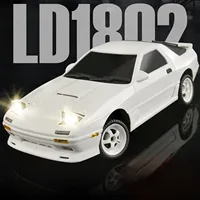 RC Mini Toy Gift 1/18 Scale RTR Drifting High Speed Car RX7 RWD LDRC LD1802 Radio Control Racing Vehicles with Gyroscope Lights 2