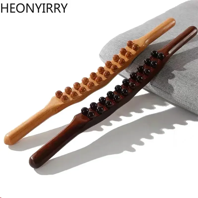 muscle massager stick massage tool 8/20 beads Gua Sha massage stick carbonized wood back scrapping meridian therapy wand muscle relaxing body massager Guasha